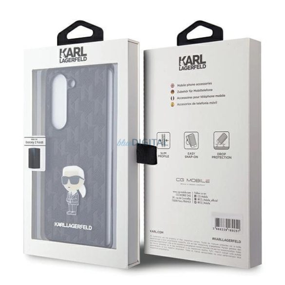 Karl Lagerfeld Saffiano Monogram Ikonik Pin tok Samsung Galaxy Z Fold 5 - fekete