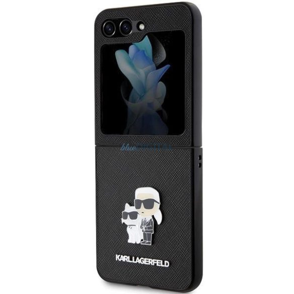 Karl Lagerfeld Saffiano Karl&Choupette Pin tok Samsung Galaxy Z Flip 5 készülékhez - fekete
