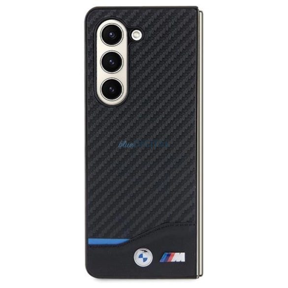 BMW Bőr Carbon tok Samsung Galaxy Z Fold 5 - fekete