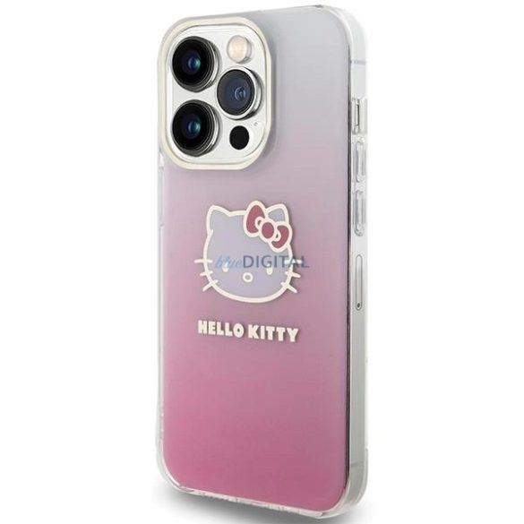 Hello Kitty IML Gradient Electrop Kitty fej tok iPhone 14 Pro Max - rózsaszín