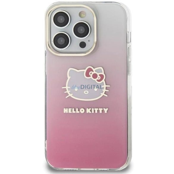 Hello Kitty IML Gradient Electrop Kitty fej tok iPhone 14 Pro Max - rózsaszín