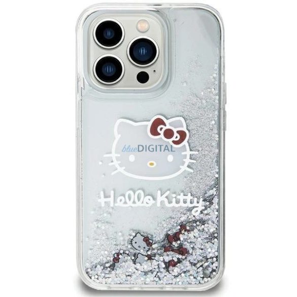 Hello Kitty Liquid Glitter Charms tok iPhone 11 / Xr - Ezüst