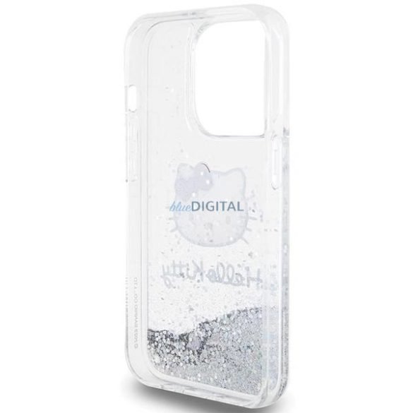 Hello Kitty Liquid Glitter Charms tok iPhone 13 Pro Max - ezüst