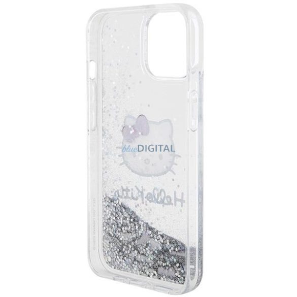 Hello Kitty Liquid Glitter Charms tok iPhone 14 - ezüst