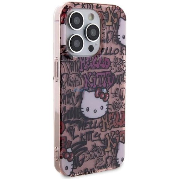 Hello Kitty IML Tags Graffiti tok iPhone 14 Pro - rózsaszín