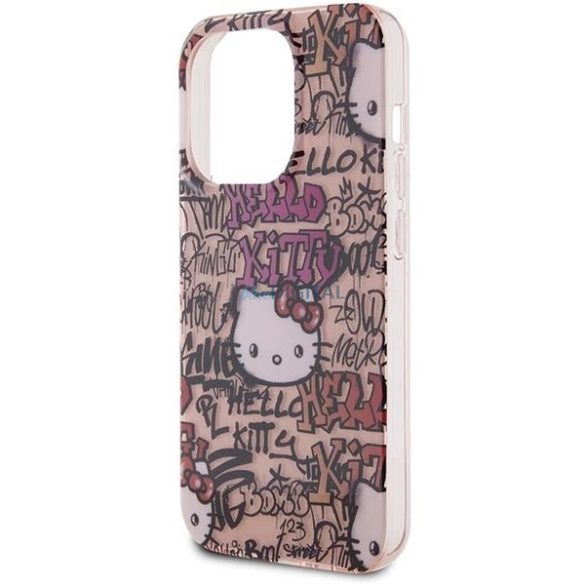 Hello Kitty IML címkék Graffiti tok iPhone 14 Pro Max - rózsaszín