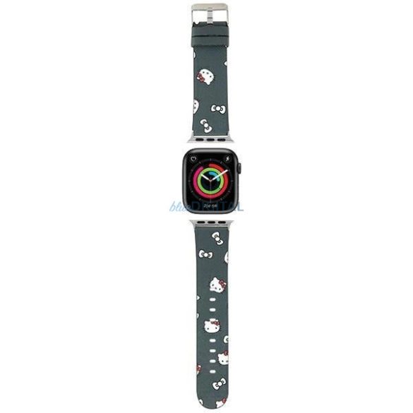 Hello Kitty Heads & Bows mintás szíj Apple Watch 38/40/41mm - Fekete