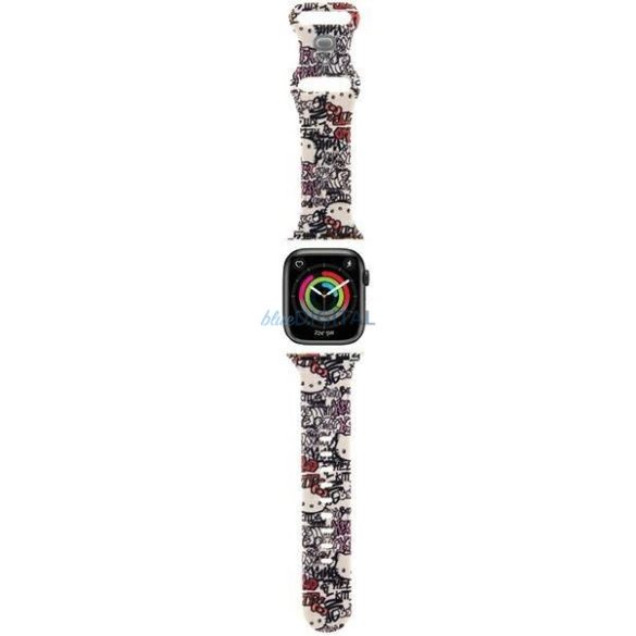 Hello Kitty szilikon címkék Graffiti szíj Apple Watch 38/40/41mm - bézs színű