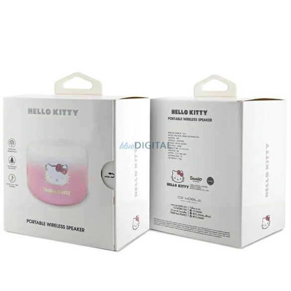 Hello Kitty Electroplate Gradient Bluetooth hangszóró - rózsaszín