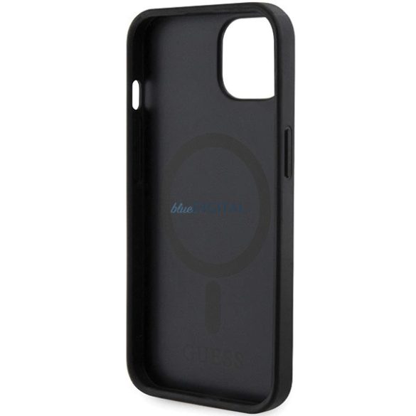 Guess GCube csíkos MagSafe tok iPhone 15 / 14 / 13 készülékhez - fekete