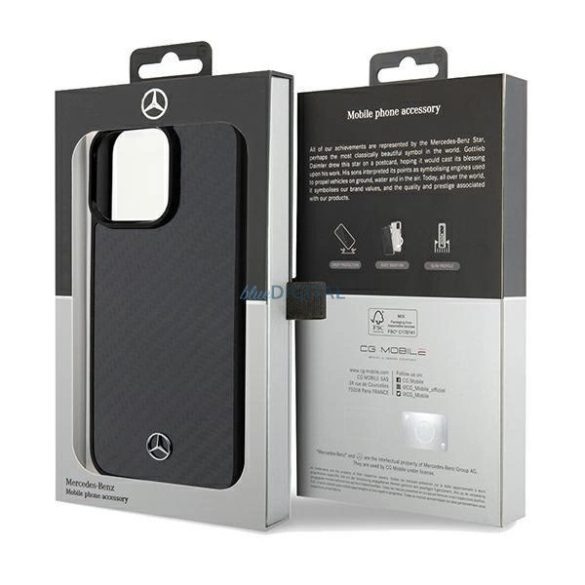 Mercedes Carbon Fiber Dynamic tok iPhone 15 Pro Max - fekete