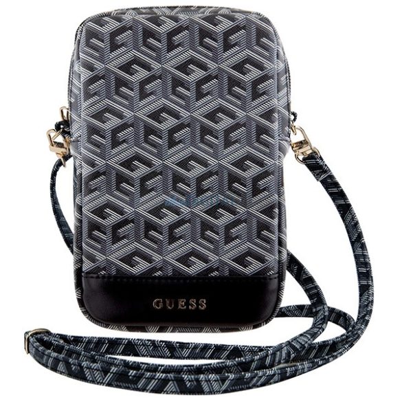 Guess Zip GCube Bottom Stripe telefontáska - fekete