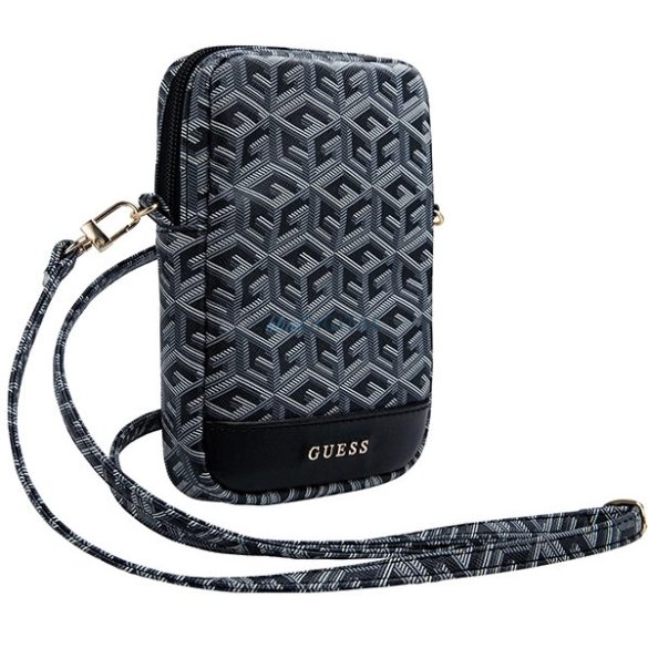 Guess Zip GCube Bottom Stripe telefontáska - fekete