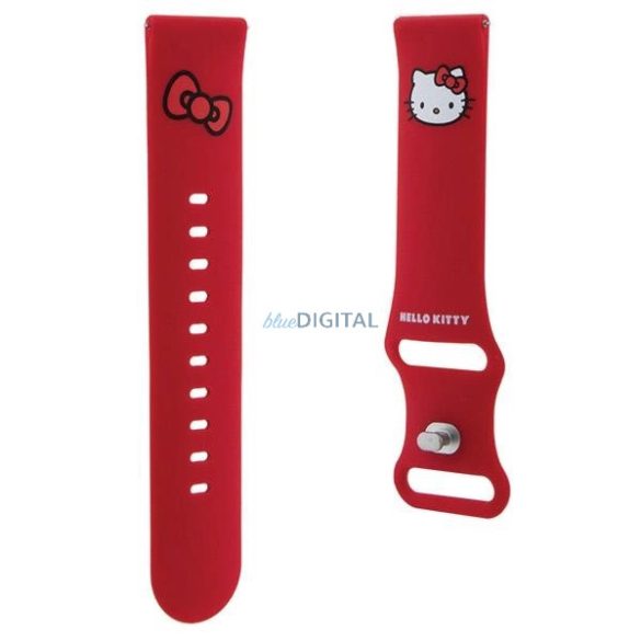 Hello Kitty Szilikon Kitty okosóra pótszíj univerzális 22mm - piros