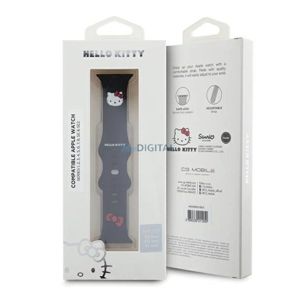Hello Kitty szíj Apple Watch 38/40/41mm - fekete