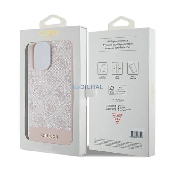 Guess 4G Stripe Collection tok iPhone 14 Pro Max - rózsaszín