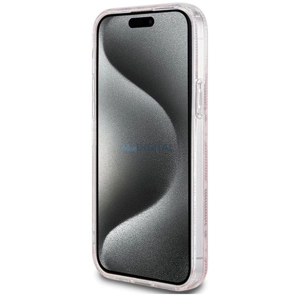 Guess IML GCube MagSafe tok iPhone 15 / 14 / 13 készülékhez - rózsaszín