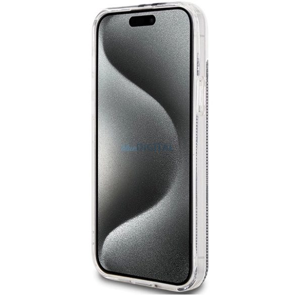 Guess IML 4G arany csíkos tok iPhone 15 Plus / 14 Plus - fekete