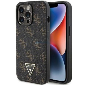 Guess 4G háromszög fém logós tok iPhone 13 Pro / iPhone 13 - fekete