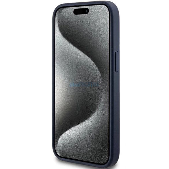 Guess 4G háromszög fém logós tok iPhone 15 Plus / 14 Plus - kék