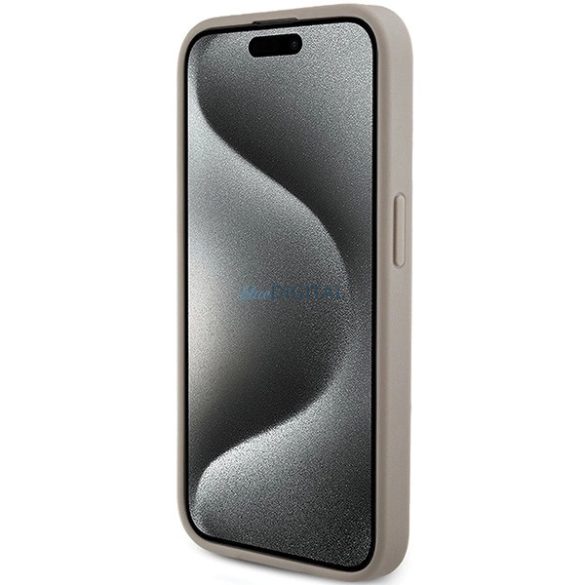 Guess 4G háromszög fém logós tok iPhone 15 Pro - fehér