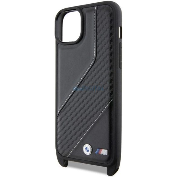 BMW M Edition Carbon Stripe & Strap tok iPhone 15 Plus / 14 Plus - fekete