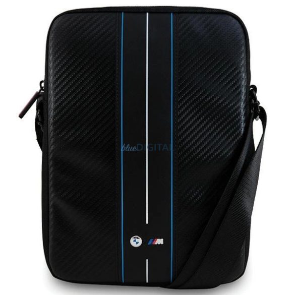 BMW Carbon & Blue Stripe 10" táska - fekete