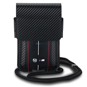 BMW Carbon & Red Stripe telefontáska - fekete