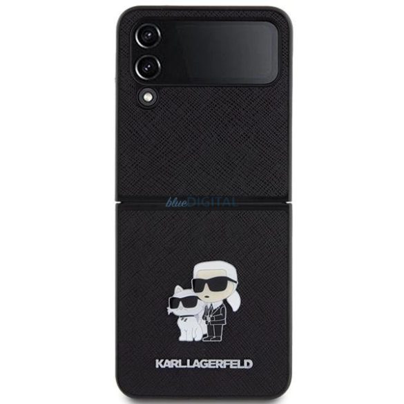 Karl Lagerfeld Saffiano Karl&Choupette Pin tok Samsung Galaxy Z Flip 4 - fekete