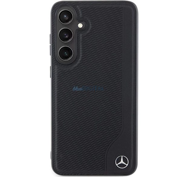 Mercedes Leather Debossed Line MagSafe kompatibilis tok Samsung Galaxy S24 - fekete