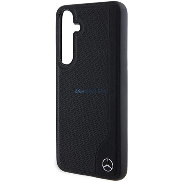 Mercedes Leather Debossed Line MagSafe kompatibilis tok Samsung Galaxy S24 Plus - fekete