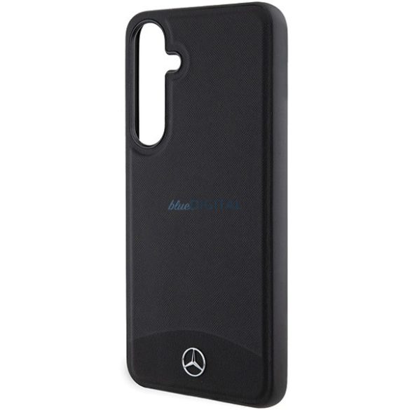 Mercedes Leather Textured & Plain MagSafe kompatibilis tok Samsung Galaxy S24 - fekete