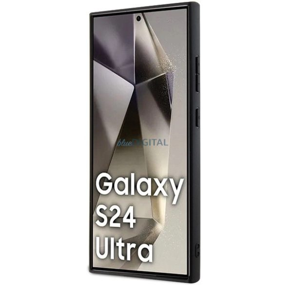 Mercedes Leather Textured & Plain MagSafe kompatibilis tok Samsung Galaxy S24 Ultra - fekete