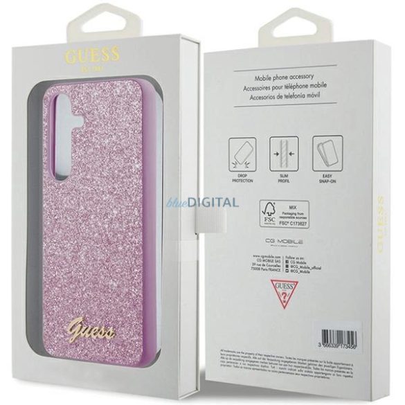 Guess Glitter Script tok Samsung Galaxy S24 Plus - lila