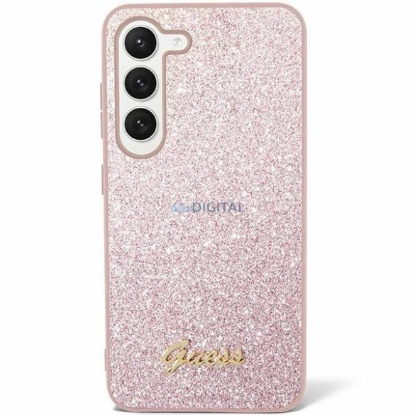 Guess Glitter Script tok Samsung Galaxy S24 - rózsaszín