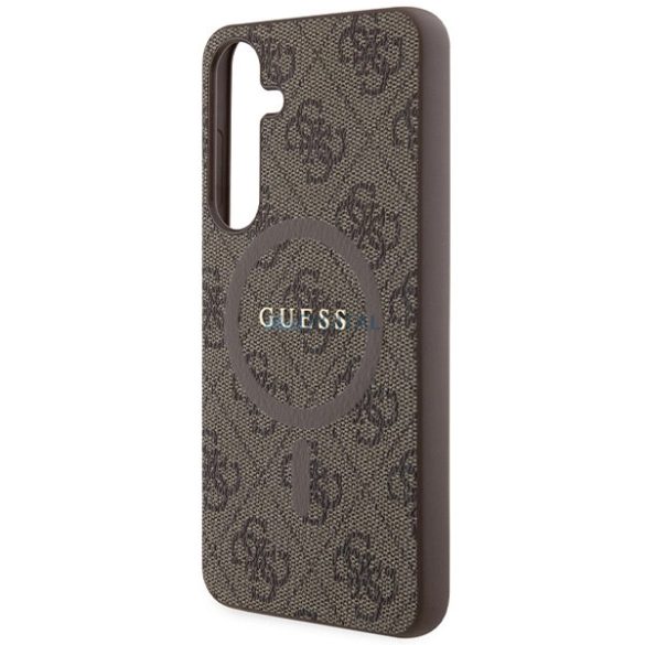 Guess 4G Collection Leather Metal Logo MagSafe tok Samsung Galaxy S24 Plus - barna