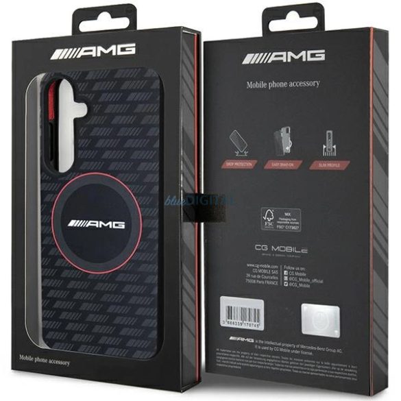 AMG Silicone Carbon Pattern MagSafe kompatibilis tok Samsung Galaxy S24 - fekete