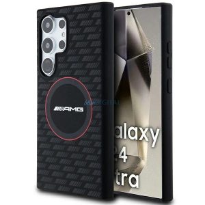 AMG Silicone Carbon Pattern MagSafe kompatibilis tok Samsung Galaxy S24 Ultra - fekete