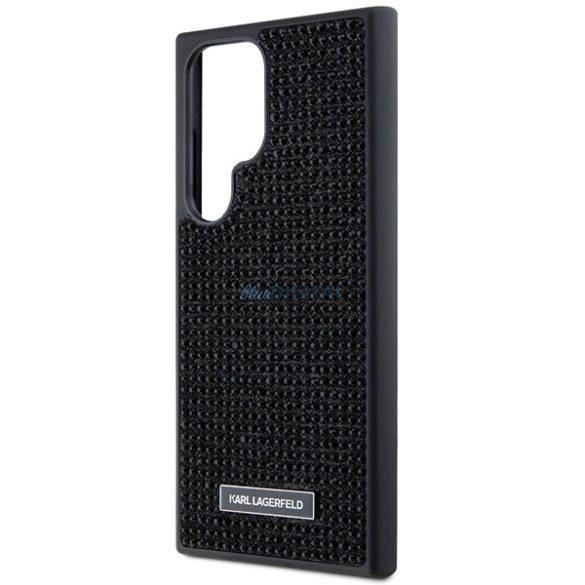 Karl Lagerfeld Rhinestone Metal Logo tok Samsung Galaxy S24 Ultra - fekete