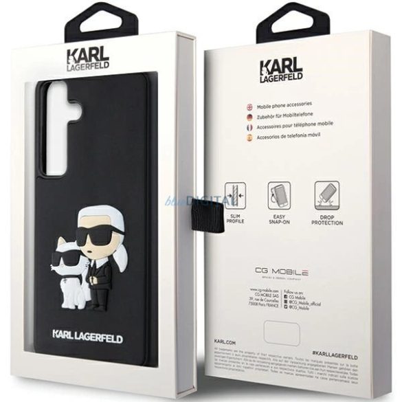 Karl Lagerfeld 3D Rubber Karl&Choupette tok Samsung Galaxy S24 - fekete