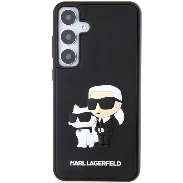 Karl Lagerfeld 3D Rubber Karl&Choupette tok Samsung Galaxy S24 Plus - fekete