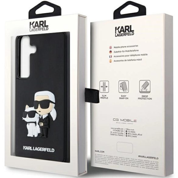 Karl Lagerfeld 3D Rubber Karl&Choupette tok Samsung Galaxy S24 Plus - fekete