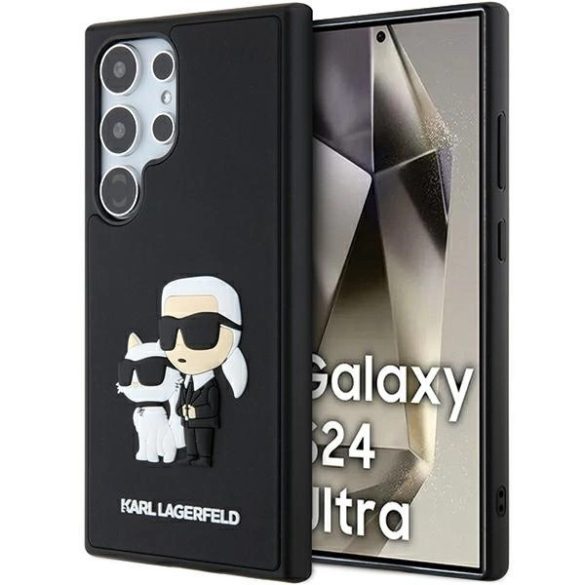 Karl Lagerfeld 3D Rubber Karl&Choupette tok Samsung Galaxy S24 Ultra - fekete