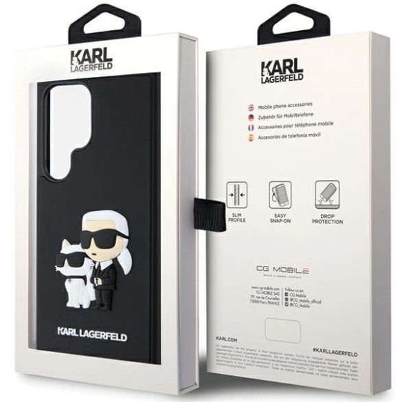 Karl Lagerfeld 3D Rubber Karl&Choupette tok Samsung Galaxy S24 Ultra - fekete