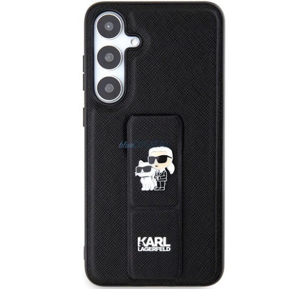 Karl Lagerfeld Gripstand Saffiano Karl&Choupette Pins tok Samsung Galaxy S24 Plus - fekete