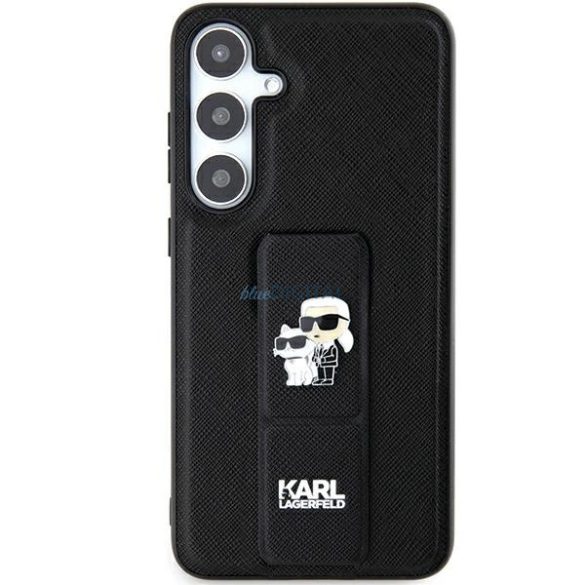 Karl Lagerfeld Gripstand Saffiano Karl&Choupette Pins tok Samsung Galaxy S24 Ultra - fekete