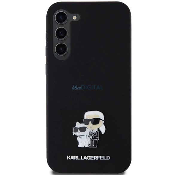 Karl Lagerfeld Silicone Karl&Choupette Metal Pin tok Samsung Galaxy S23 Plus - fekete
