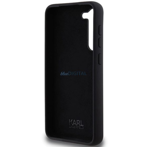 Karl Lagerfeld Silicone Choupette Metal Pin tok Samsung Galaxy S23 Plus - fekete