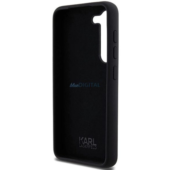 Karl Lagerfeld Silicone Ikonik Metal Pin tok Samsung Galaxy S23 - fekete