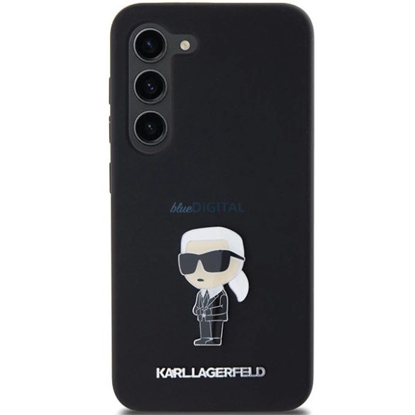 Karl Lagerfeld Silicone Ikonik Metal Pin tok Samsung Galaxy S23 Plus - fekete